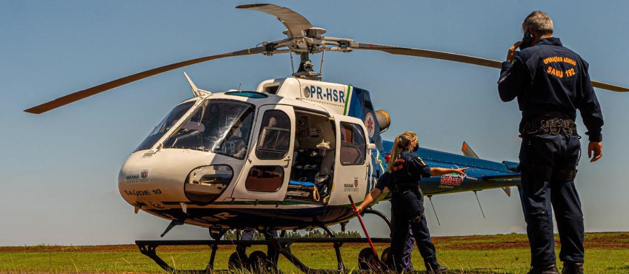 Homem é encaminhado de helicóptero para hospital após acidente em Marialva
