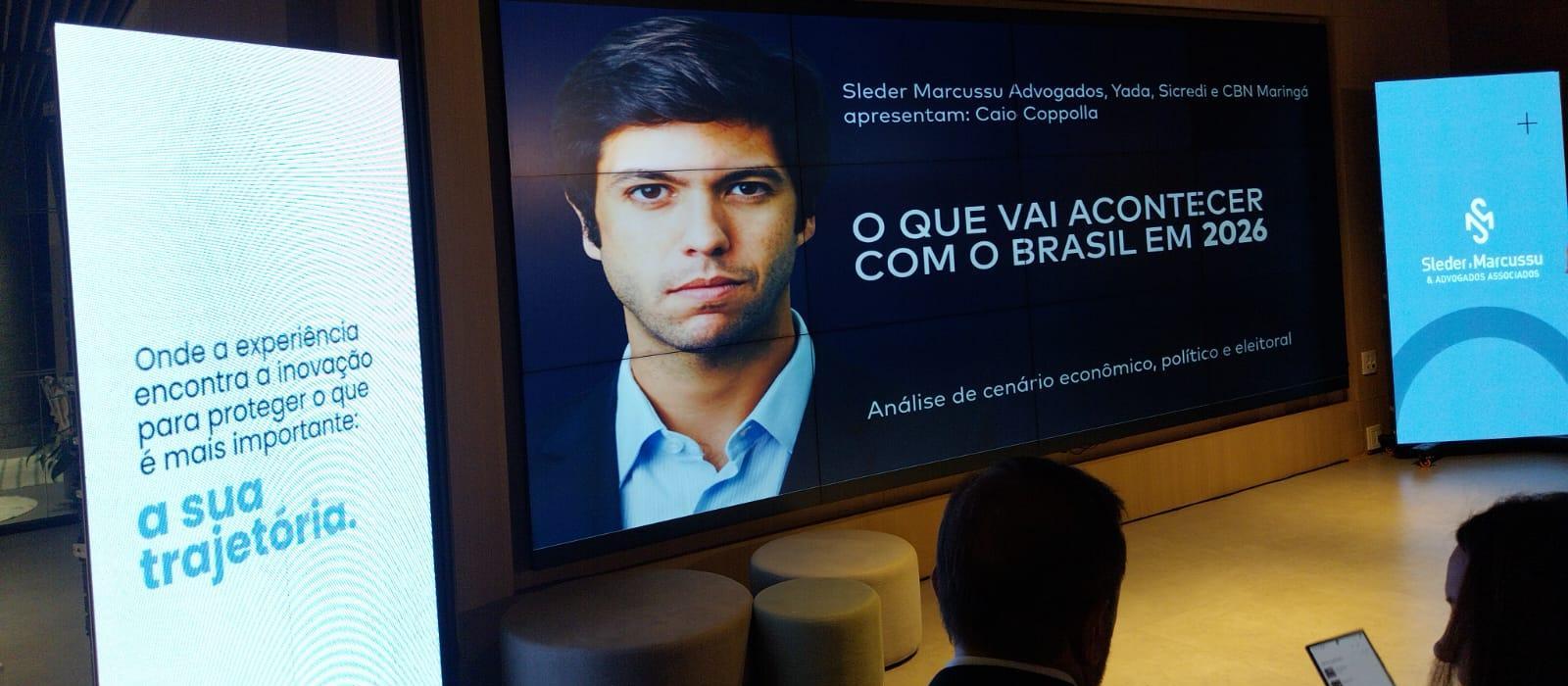 Em palestra, Caio Coppolla fala sobre cenário político e econômico em 2026