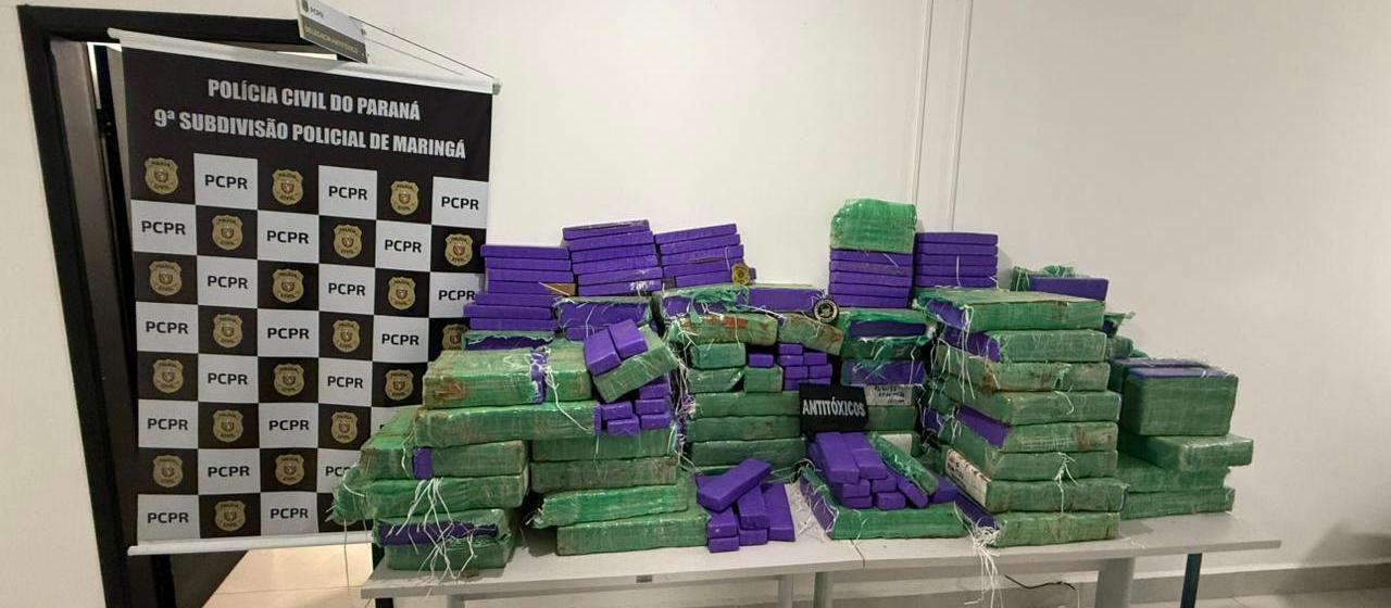 Policiais apreendem 470 kg de maconha em transportadora