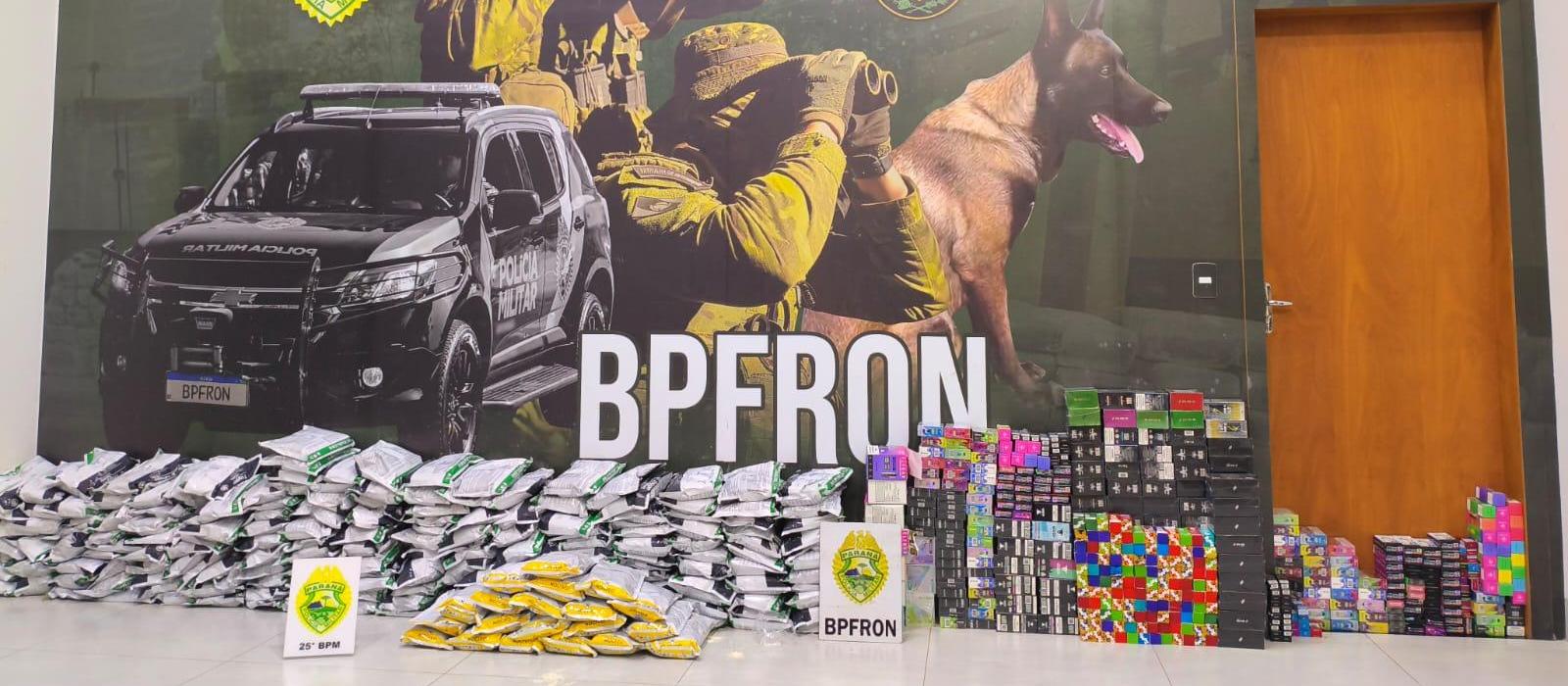 BPFron apreende contrabando de cigarros eletrônicos e agrotóxicos