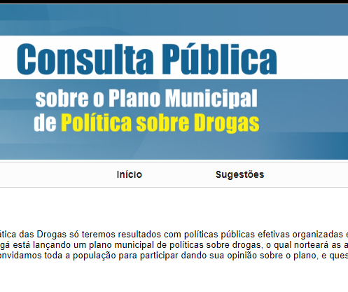 Consulta pública do plano de política sobre drogas encerra dia 24