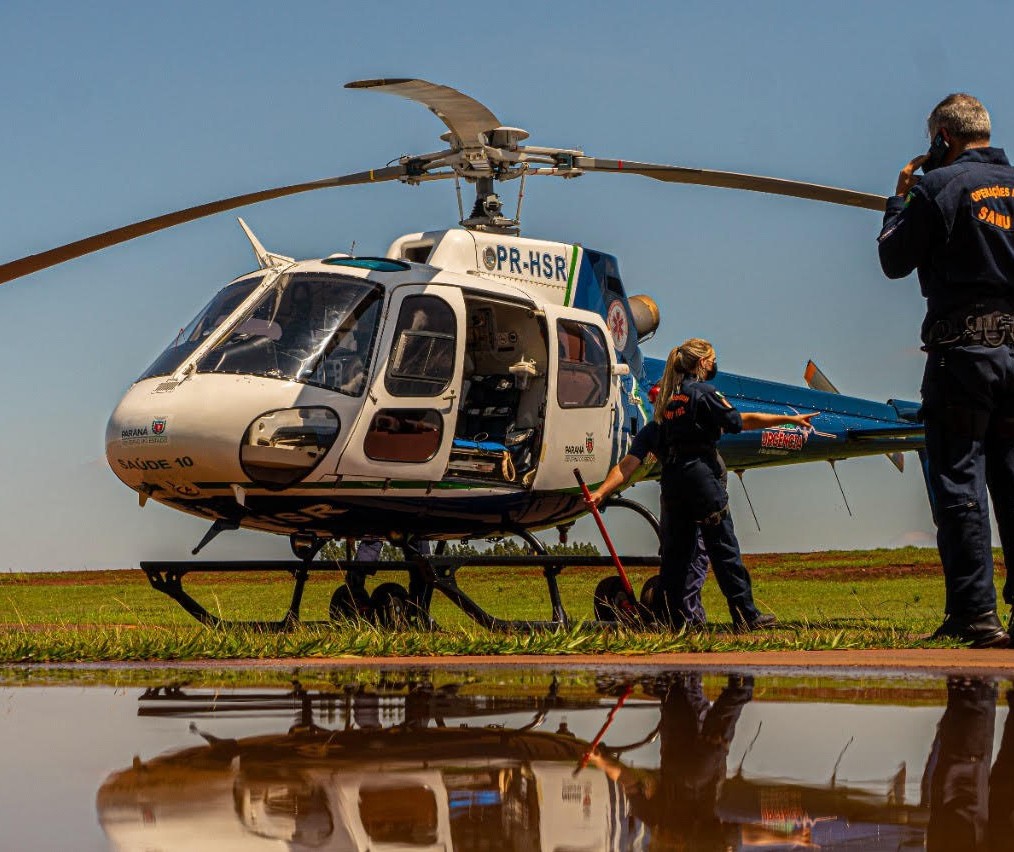 Homem é encaminhado de helicóptero para hospital após acidente em Marialva