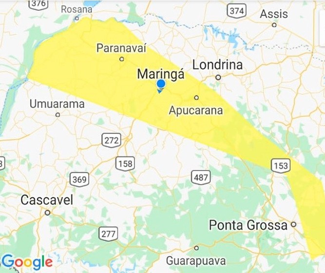 Defesa Civil emite alerta amarelo para Maringá e região