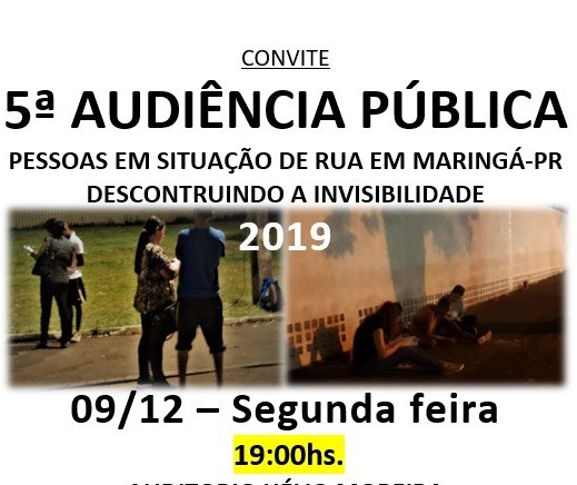 Audiência pública apresenta dados sobre população em situação de rua