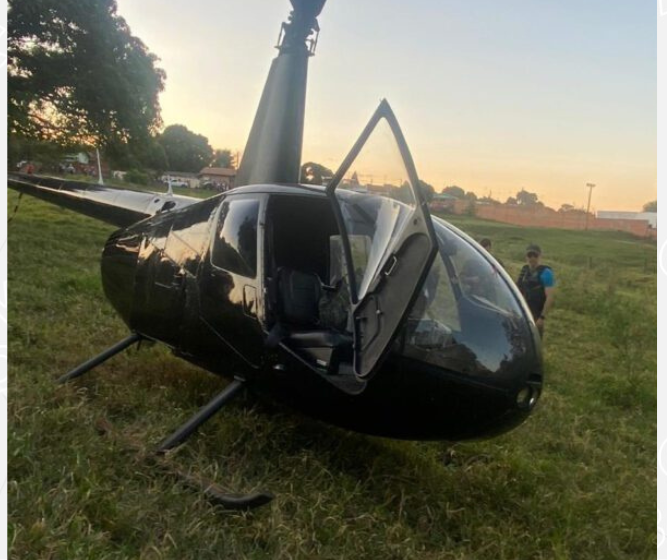 Helicóptero com pasta base de cocaína é apreendido pela PF