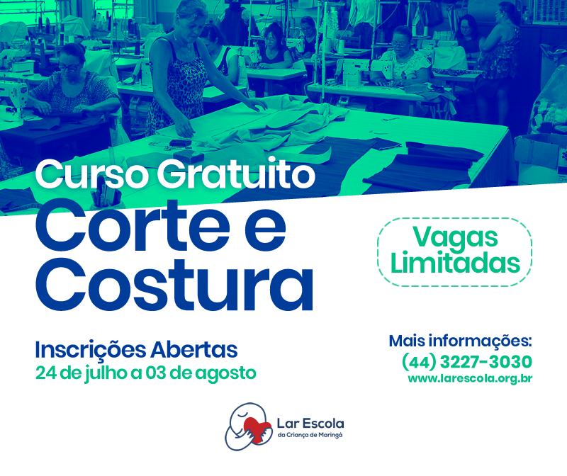 Lar escola oferece curso de corte e costura