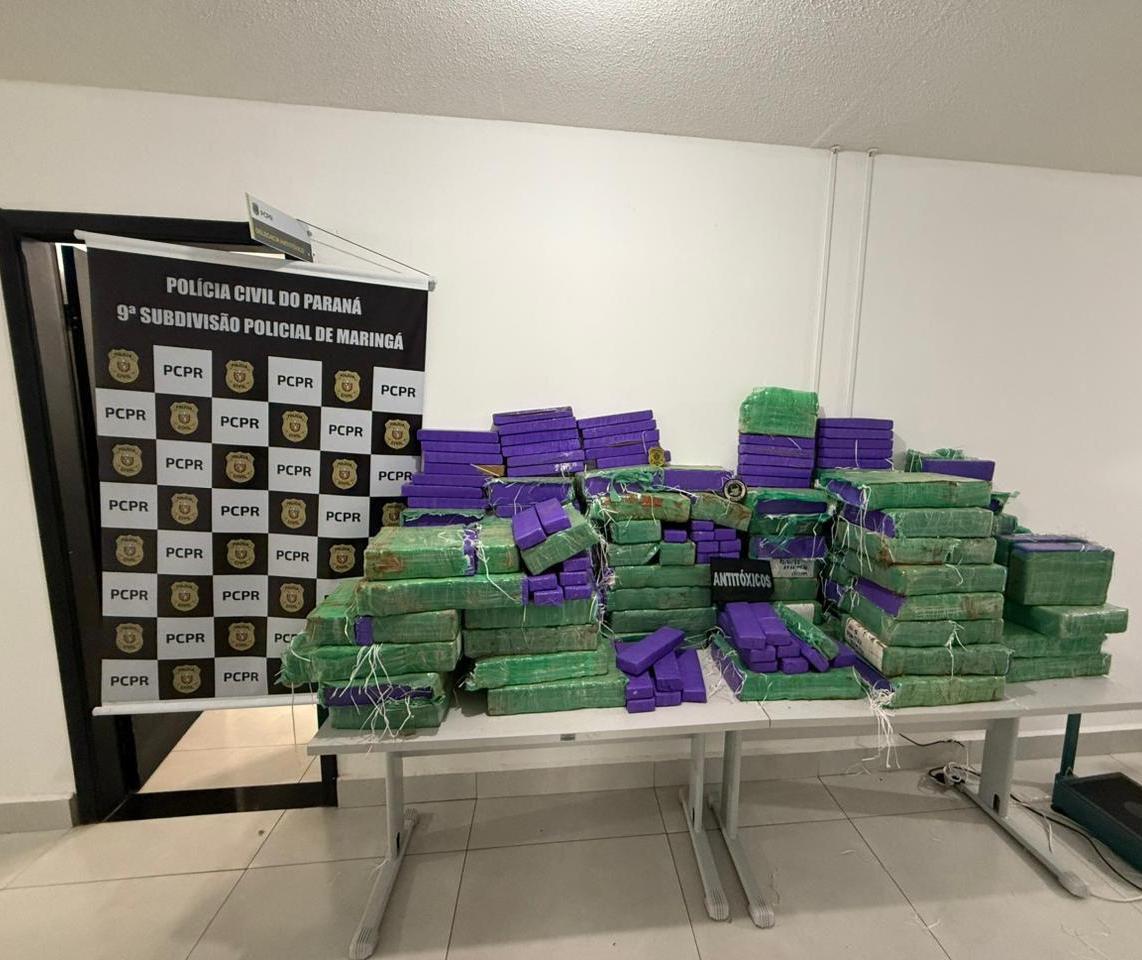 Policiais apreendem 470 kg de maconha em transportadora