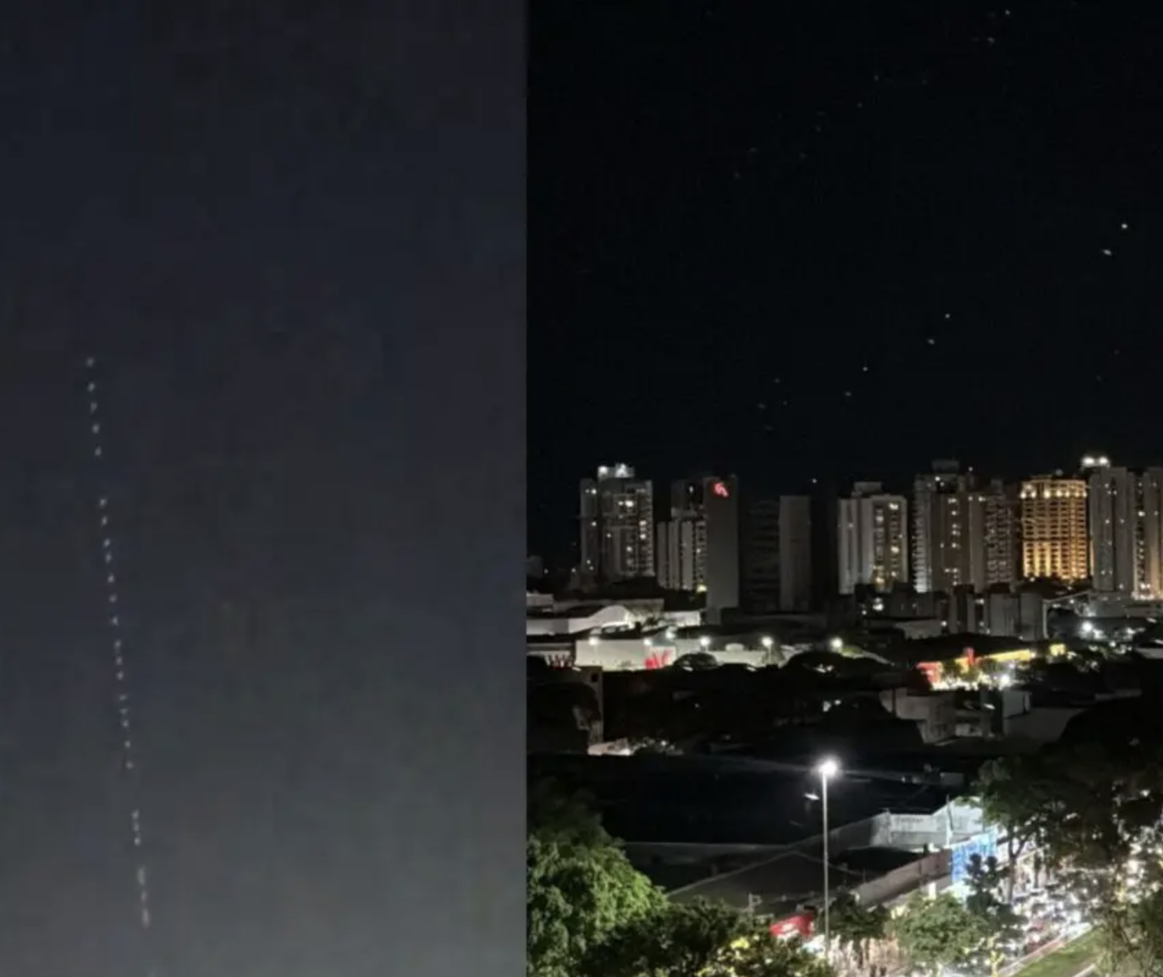 Luzes misteriosas em sequência no céu chamam atenção em Maringá