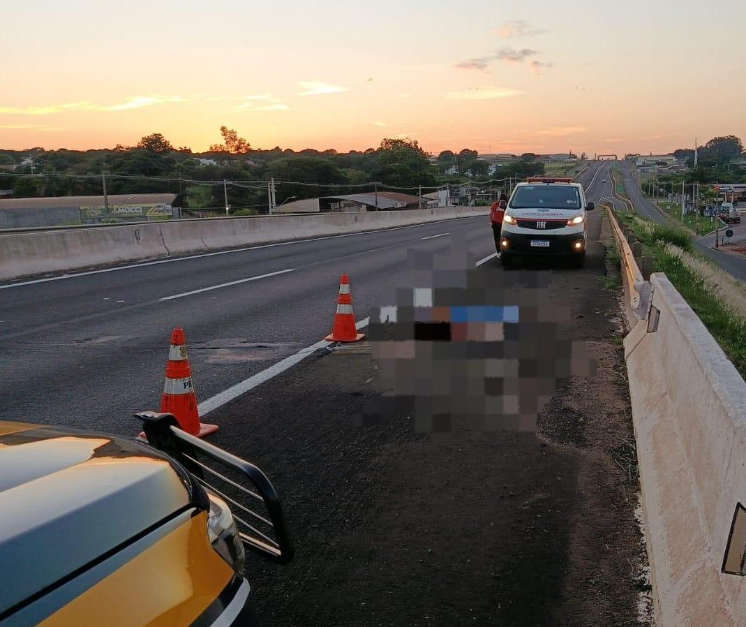 Trabalhador morre atropelado na BR-376, em Paranavaí