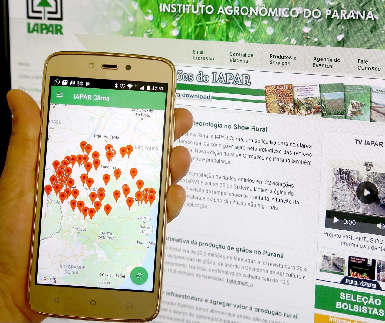 Iapar e Simepar lançam app que divulga informações meteorológicas e geadas