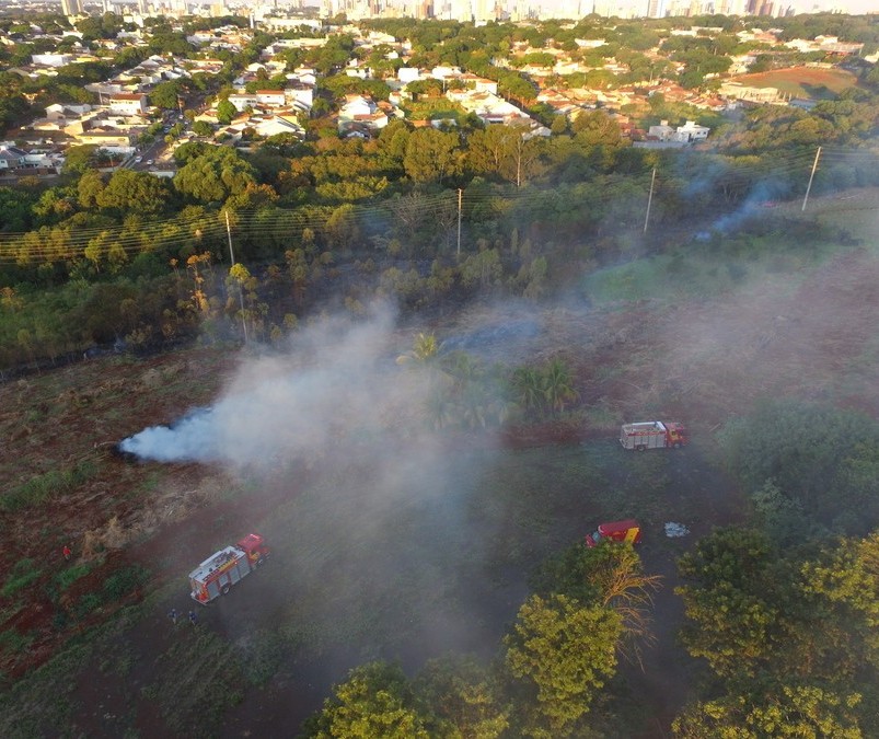 Em Maringá, incêndio destrói 15 mil m² de vegetação 