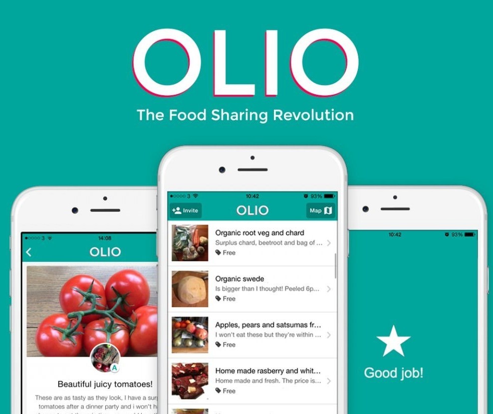 Olio, um aplicativo para compartilhar alimentos e produtos