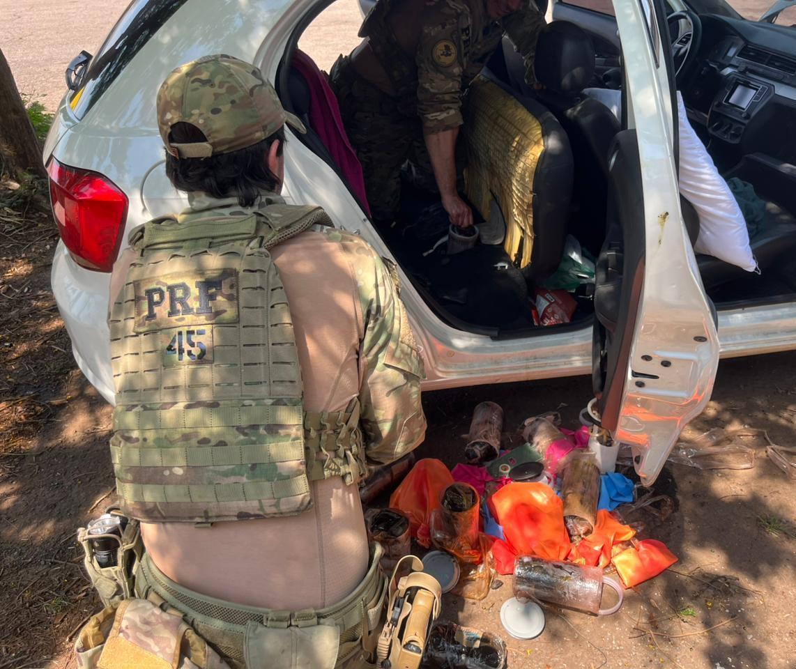 PRF apreende haxixe escondido no tanque de combustível de veículo