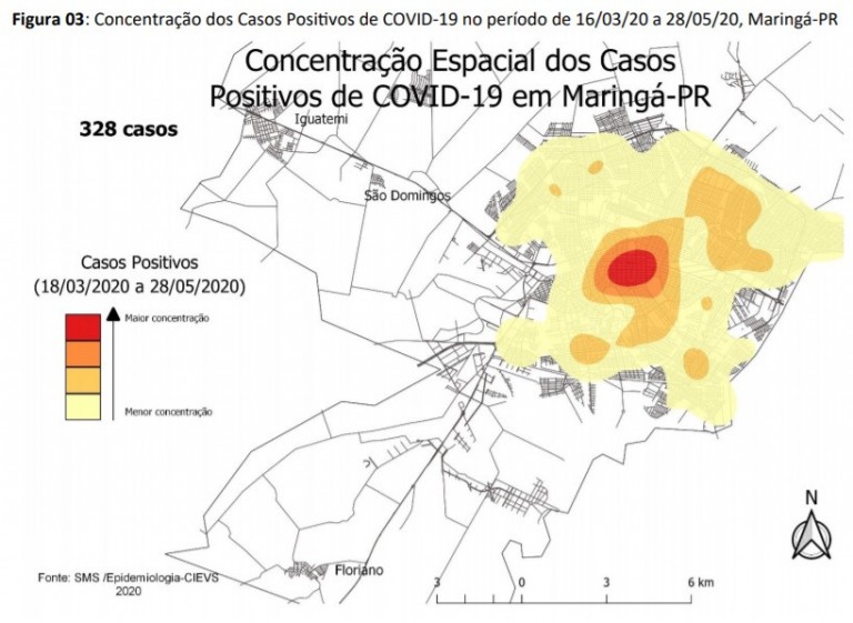 Casos positivos da Covid-19 estão em todas as regiões de Maringá