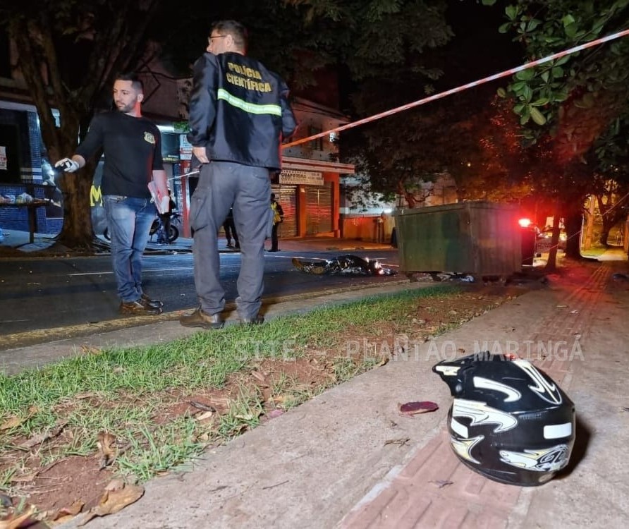 Jovem morre após colidir motocicleta contra caçamba na Zona 7, em Maringá