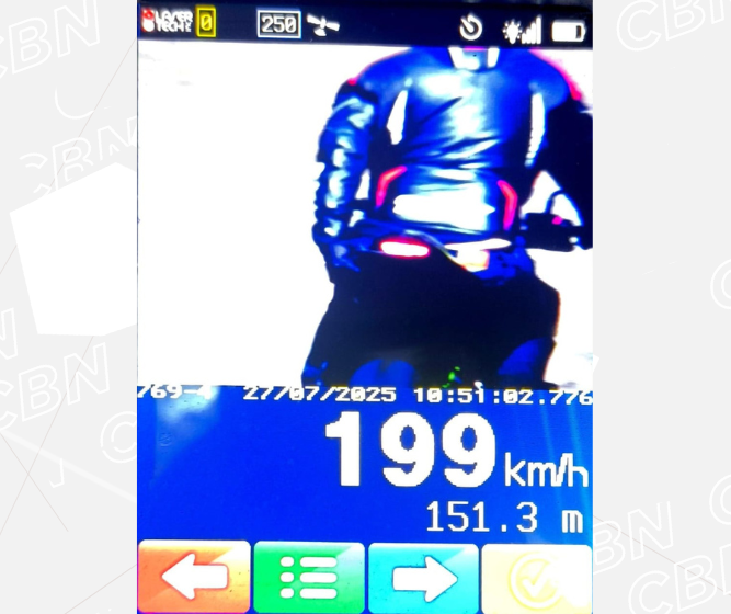 Motocicleta é flagrada a 199 km/h em trecho onde limite é 80 km/h