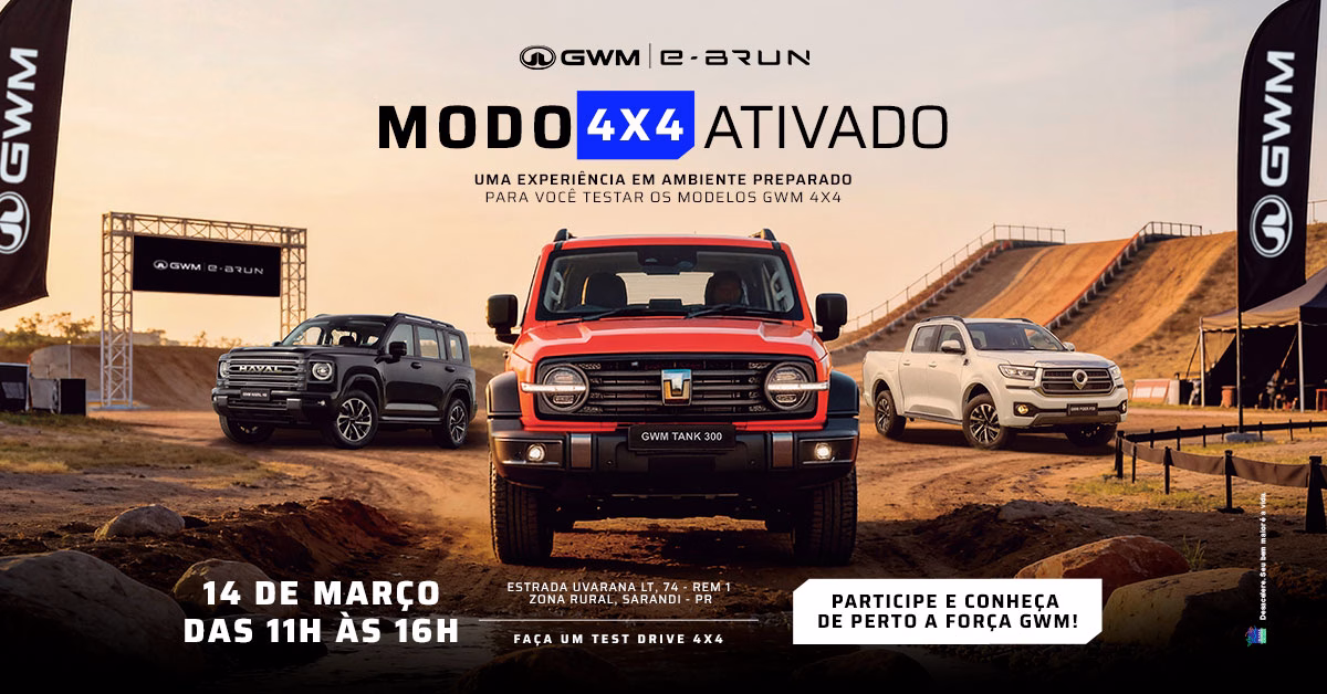 GWM e-BRUN promove experiência off-road exclusiva em Sarandi