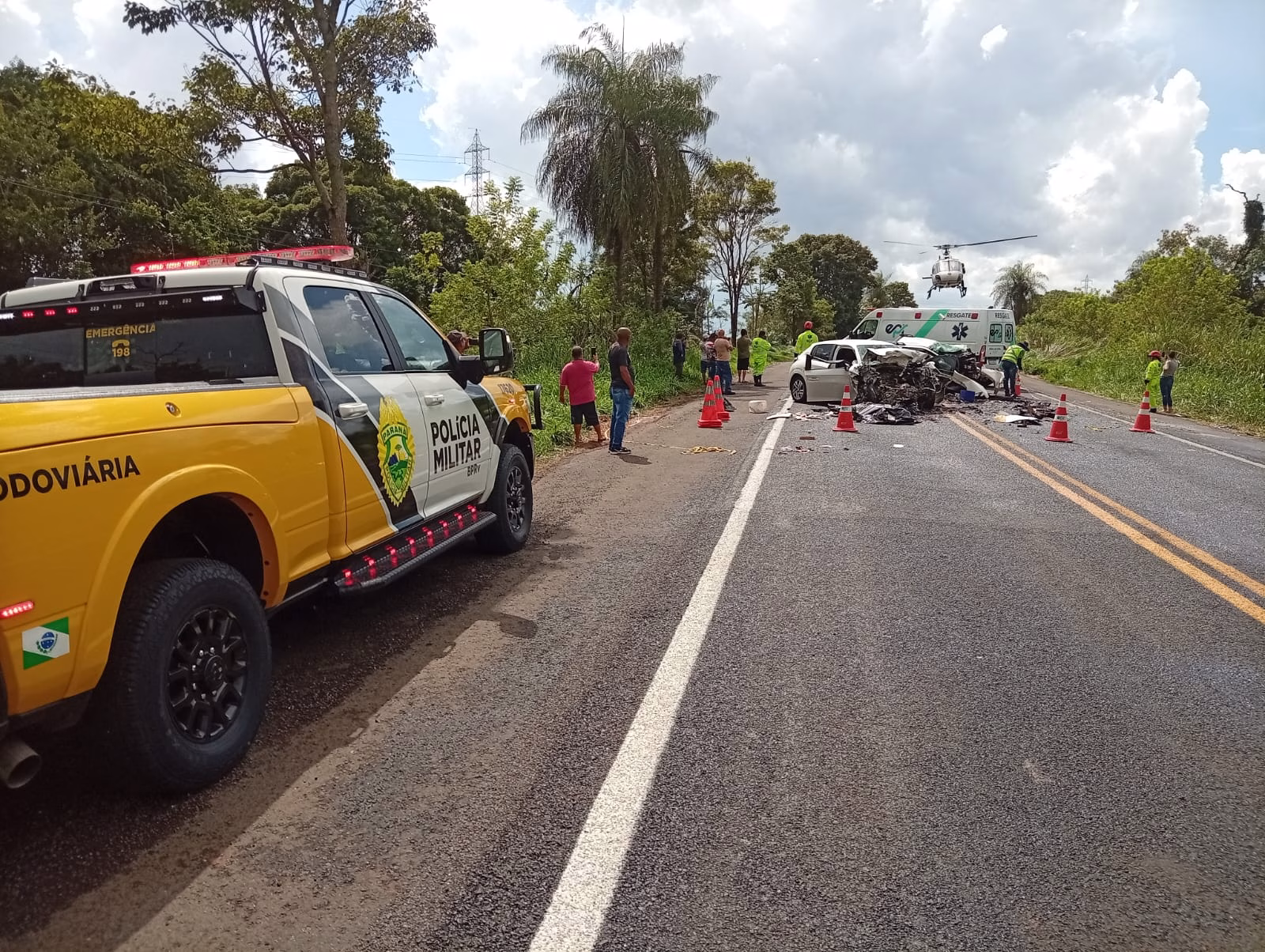Duas pessoas morrem em acidente na PR-182, em Diamante do Norte