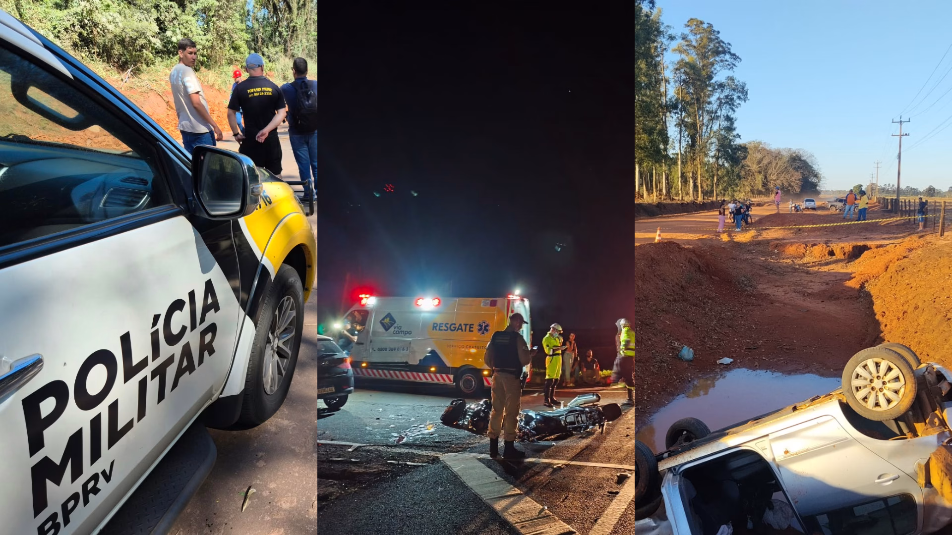 Quatro pessoas morrem em três acidentes nas rodovias estaduais