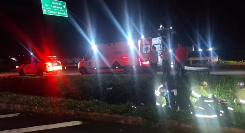 Motociclista fica gravemente ferido em acidente na PR-317 e é encaminhado a hospital de Maringá
